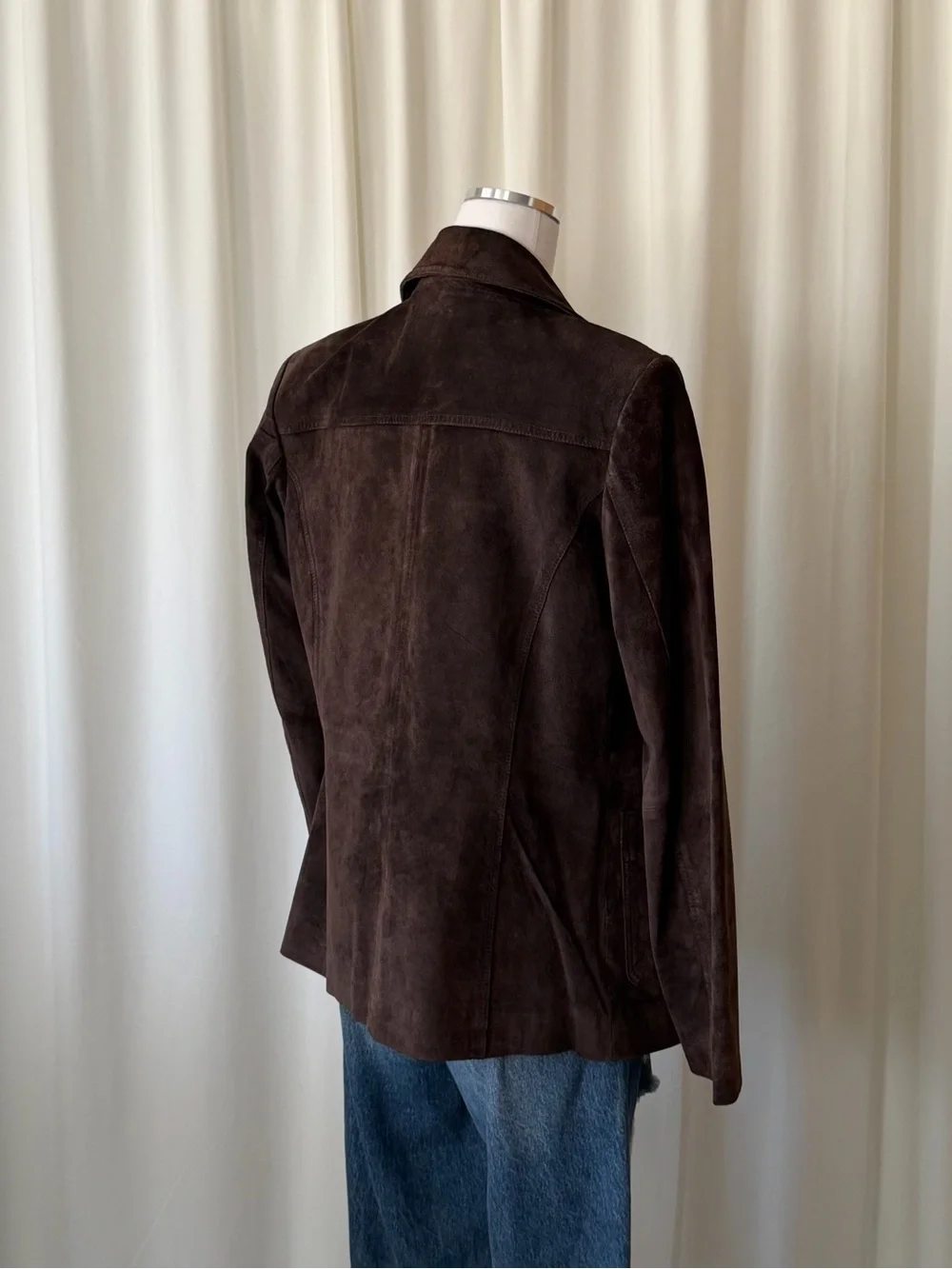 Vintage Y2K Bagatelle Brown Suede Leather Blazer Jacket Size 8. - Picture 8 of 14